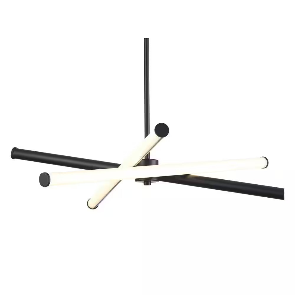 York 28 In. Modern Black Linear Integrated LED Dimmable Pendant Light Fixture with Selectable 3-CCT