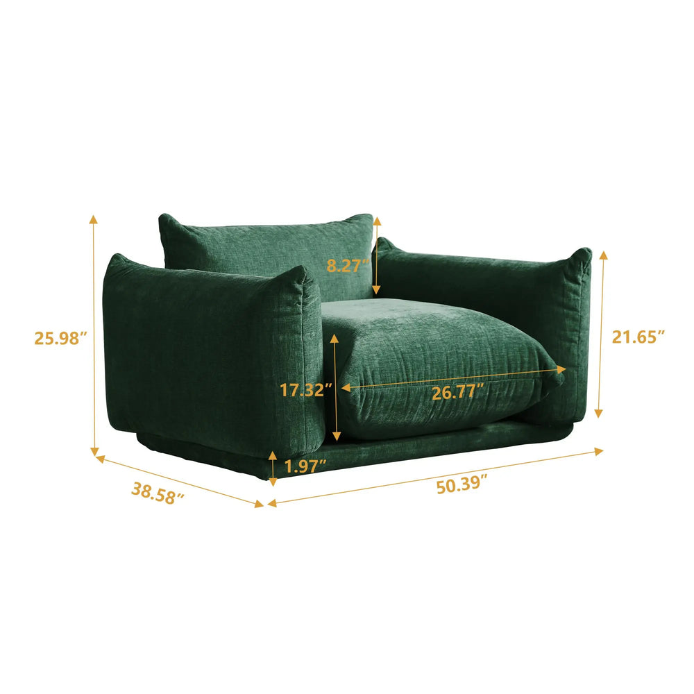 Comfy Chenille Mid-Century Single Accent Chair for Luxurious Small Spaces