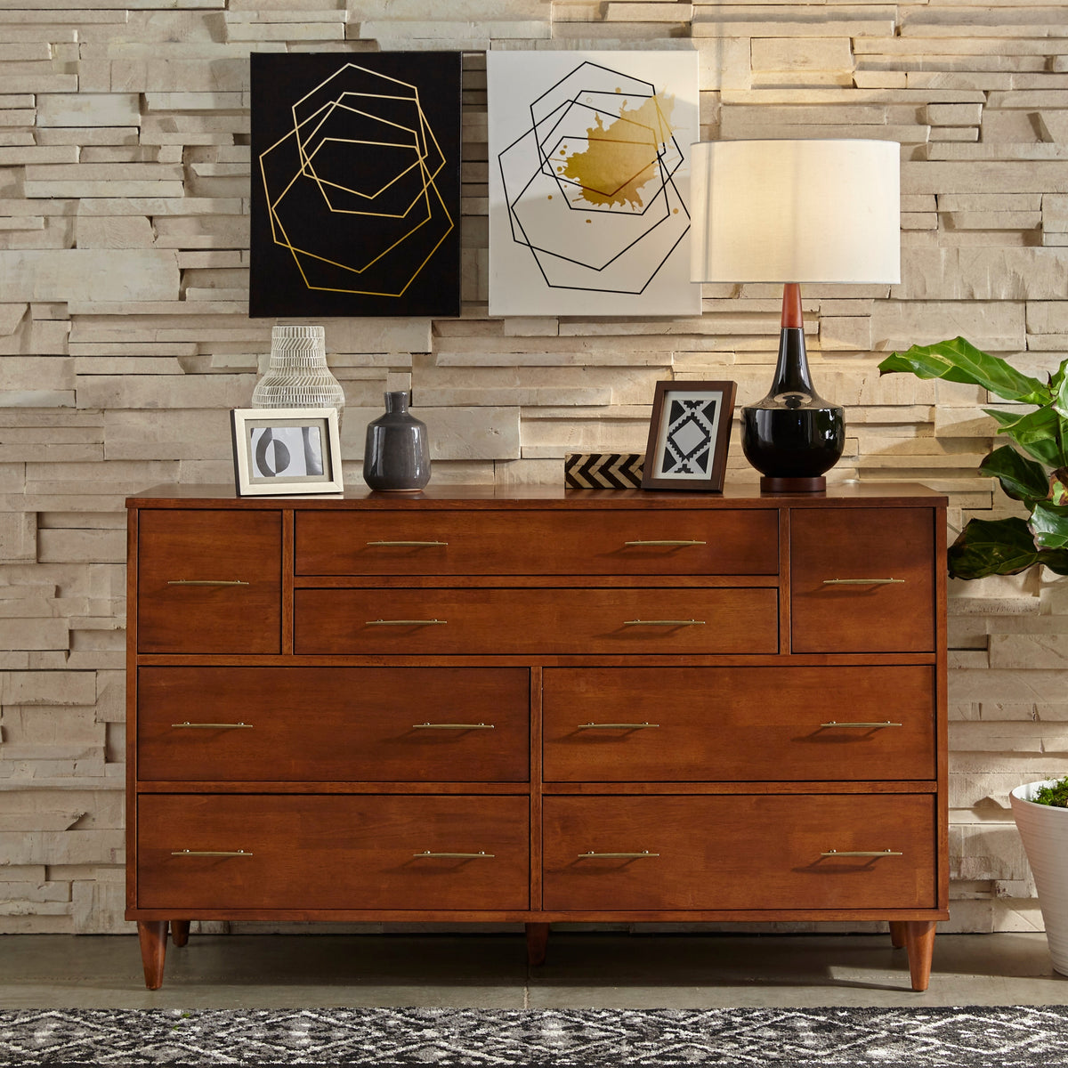 Ana 8-Drawer Mid-Century Modern Dresser