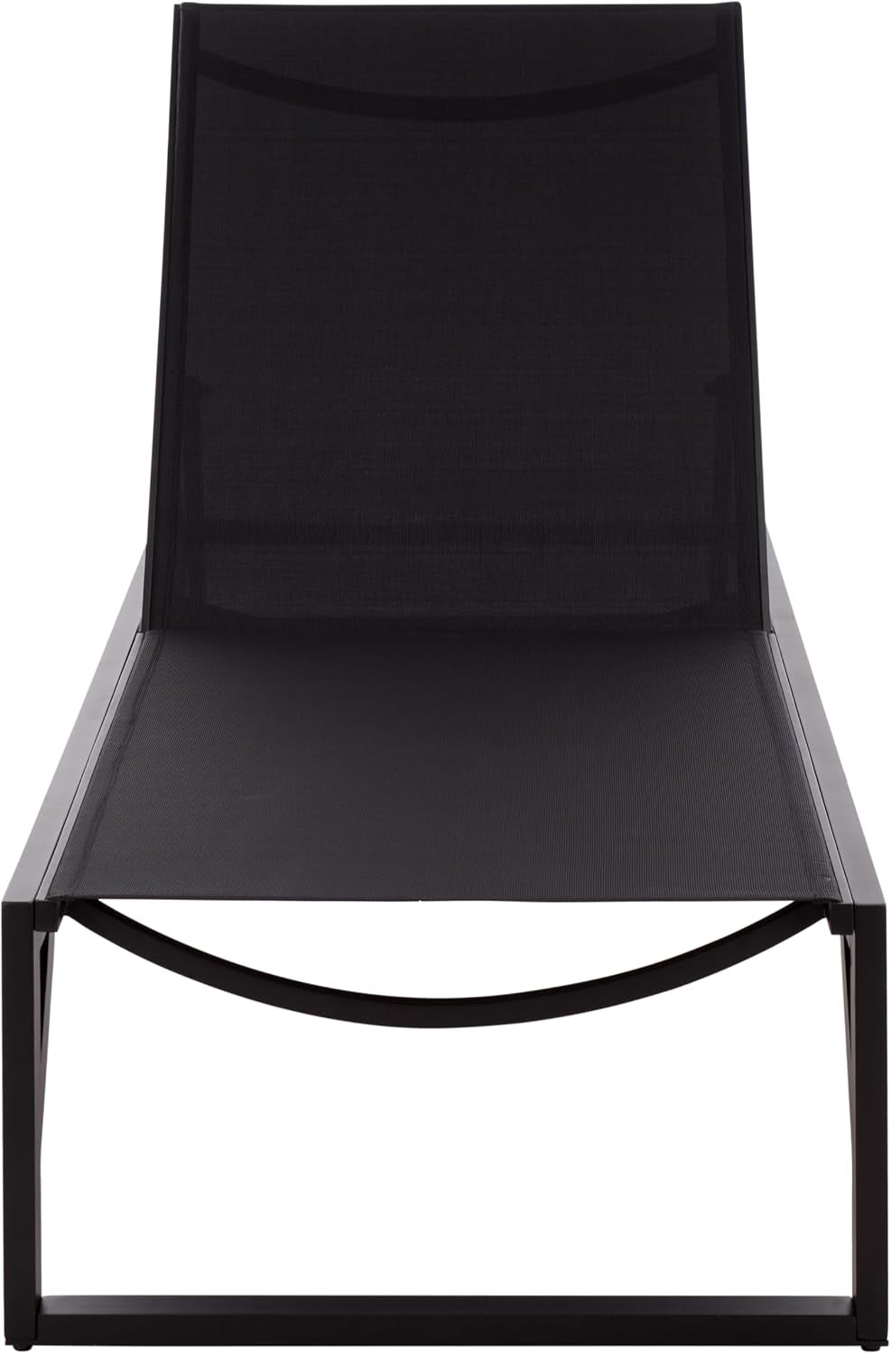 SAFAVIEH Outdoor Patio Furniture Collection – Jordan Black & Black Aluminum Lounger, Adjustable Modern Outdoor Reclining Chaise (PAT7560A)