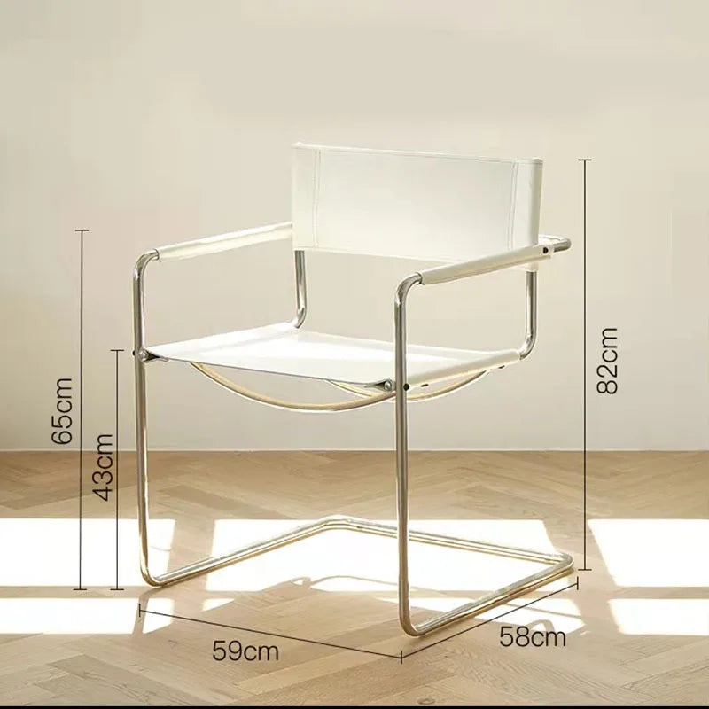 Fontaine Collection | Geometric Chrome-Detailed Chrome & Leather Lounge Chair