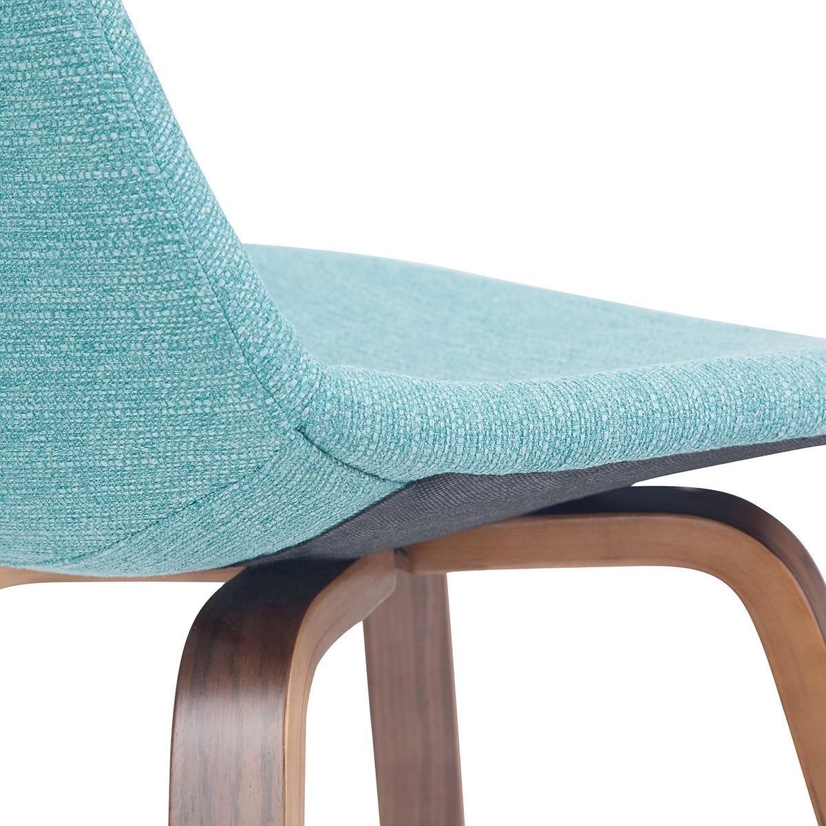 SIMPLIHOME Raya 24" Seat Height Vegan Leather Counter Stool (Set of 2) | Aqua Blue, Mid-Century Counter Stools with Curved Backrest and Footrest; Upholstered Kitchen or Bar Seating.