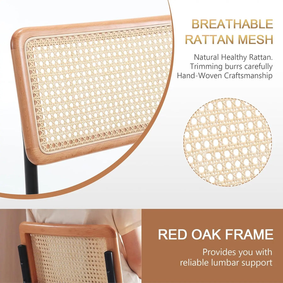 The Fontaine Rattan & Faux Leather Swivel
