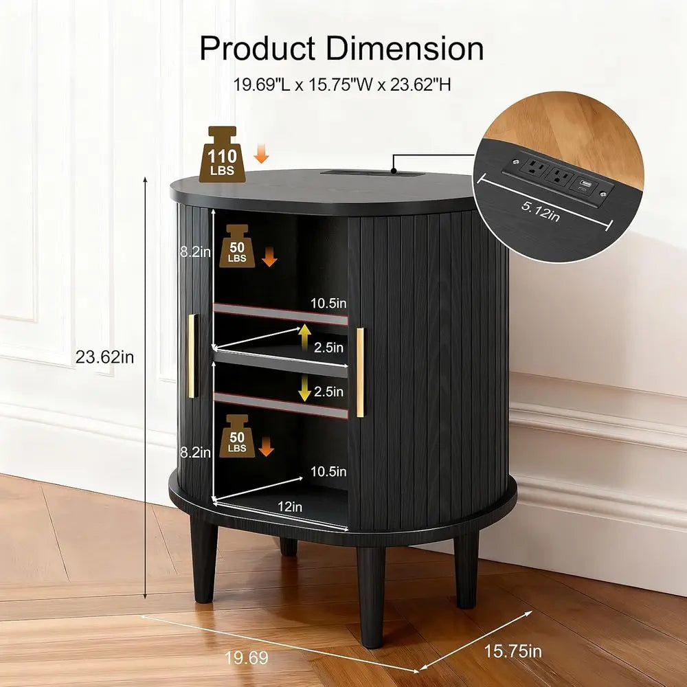 The Dresden Fluted Walnut Nightstand