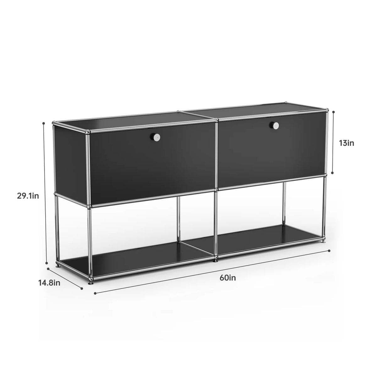 Modern Modular Metal Storage Cabinet Freestanding Sideboard Display Organizer for Living Room Bedroom Entryway Home Furniture