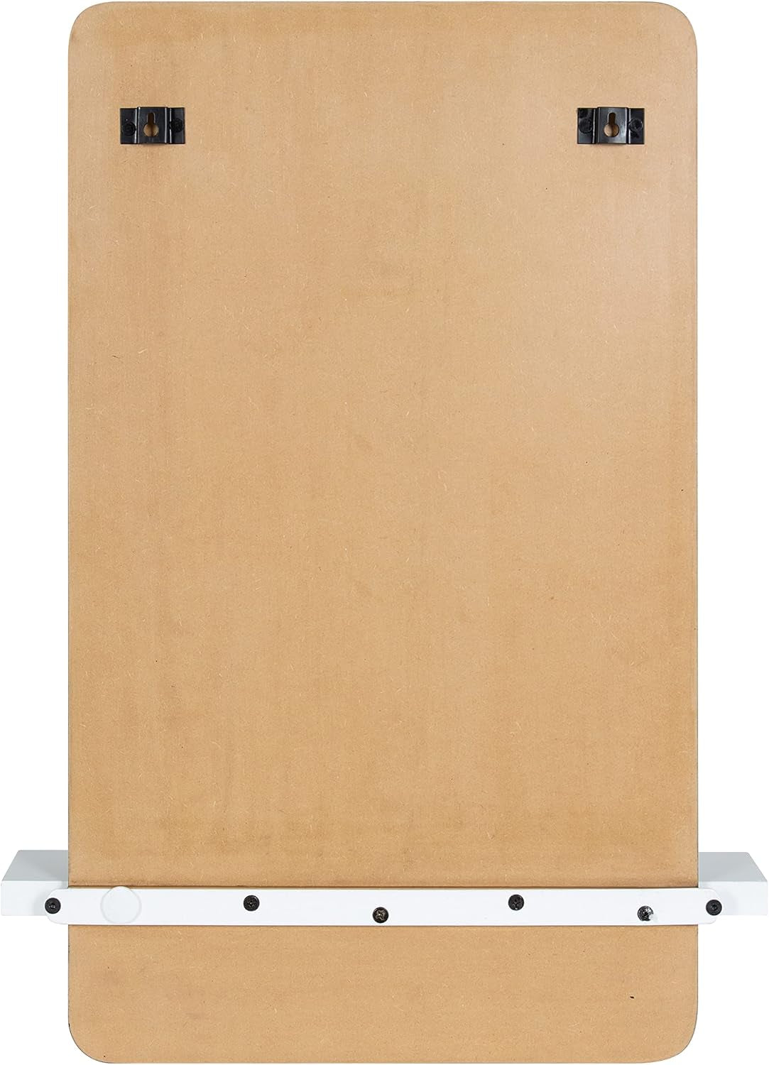 Fossett Frameless Rectangle Wall Mirror, 18 X 30, White, Decorative Functional Mirror with Shelf for Storage and Display