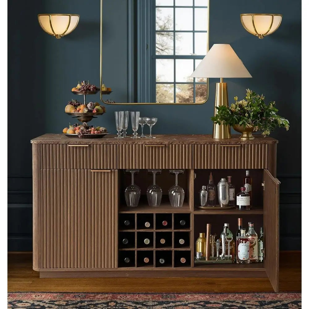 The Belmont Walnut Wine Cabinet