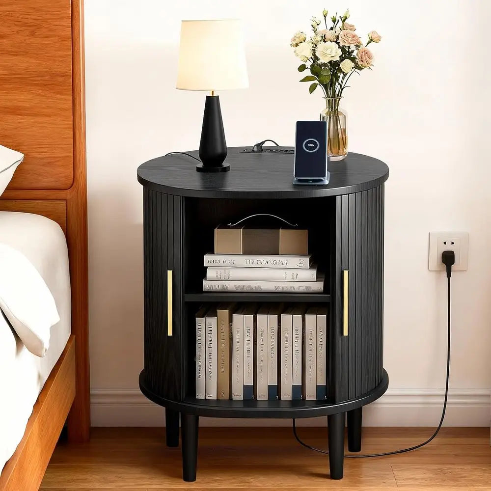 The Dresden Fluted Walnut Nightstand