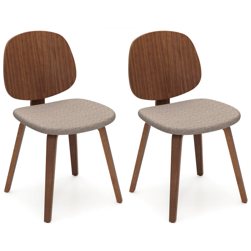 Wooden Dining Chair Set of 2 with Bentwood Frame and Padded Seat