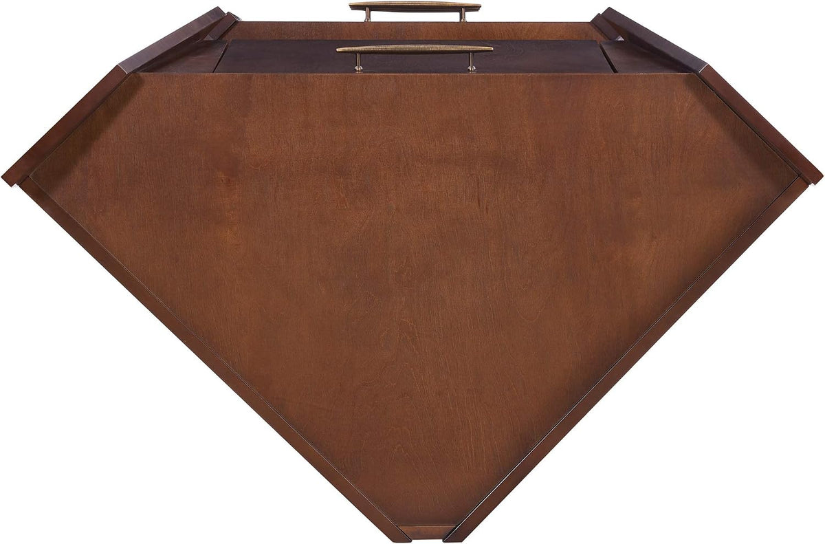 Larson Corner Storage Bar Cabinet, Brown.