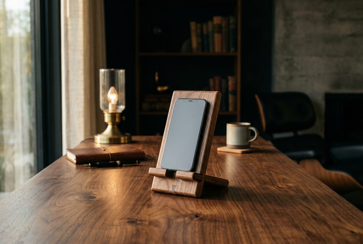 Walnut Phone Stand | Angle Rest