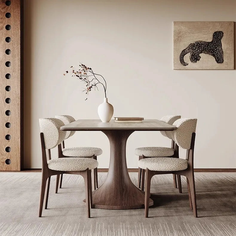 The Dresden Walnut & Travertine Dining Table