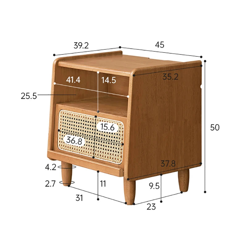 Dresden Collection | Streamlined Atomic-Era Lacquered Walnut Nightstands - featuring close-up joinery and artisanal finish quality in a Mid-Century Modern bedroom setting.