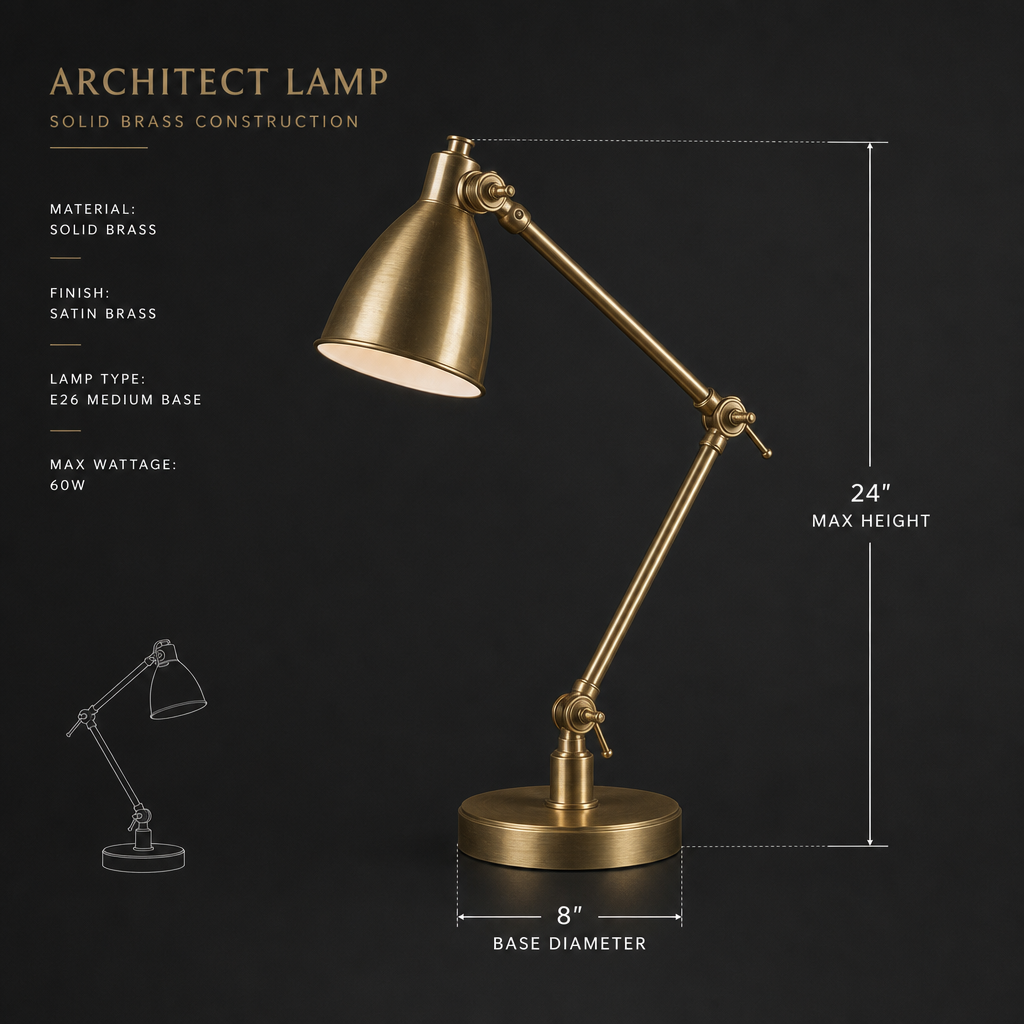 The Dresden Brass Architect Lamp