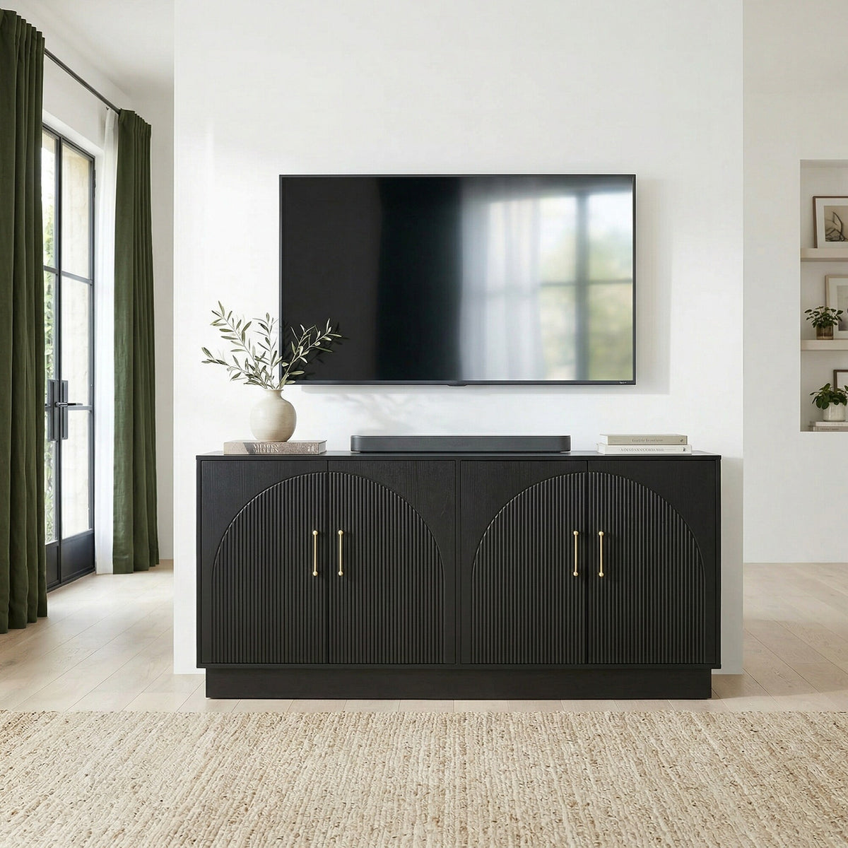 65" Mid-Century Modern TV Stand with Storage