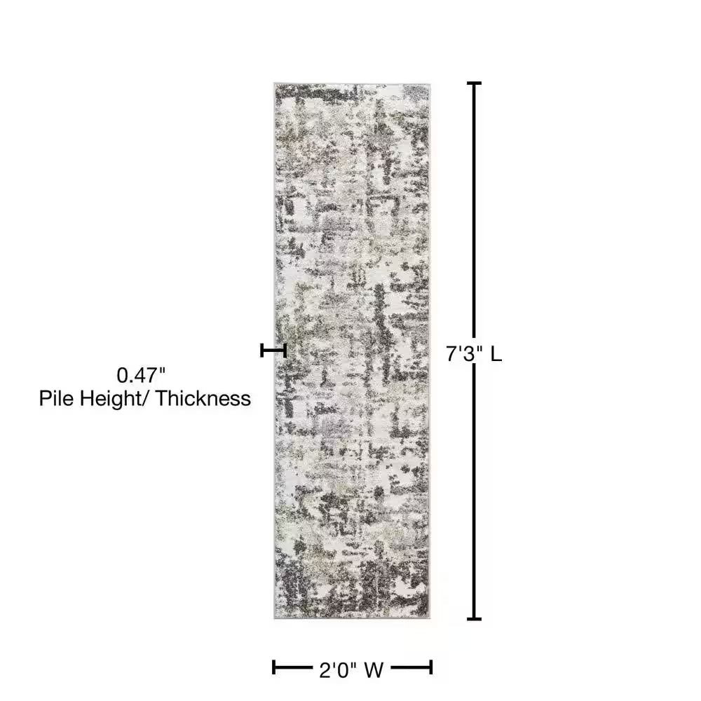 Charlotte Collection Atlantis Ivory 2 Ft. X 7 Ft. 3 In. Runner Rug