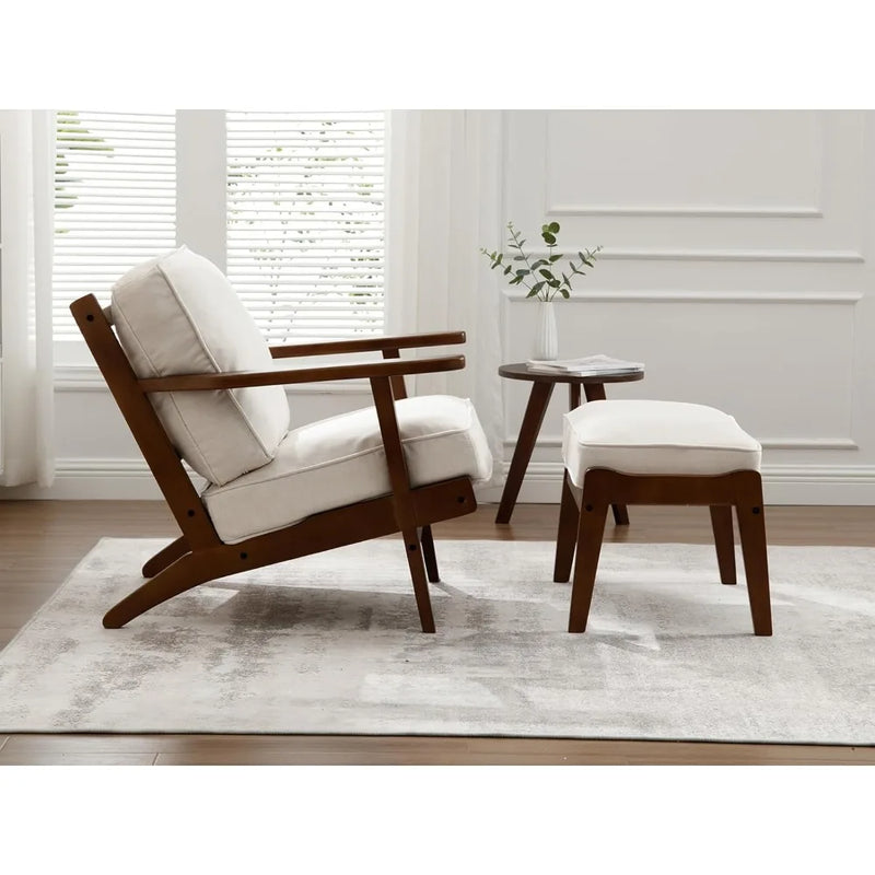 The Fontaine Walnut & Bouclé Accent Chair