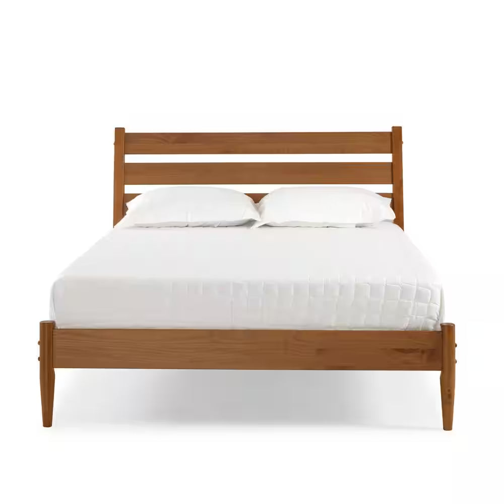 Mid-Century Modern Castanho Queen Size Platform Bed