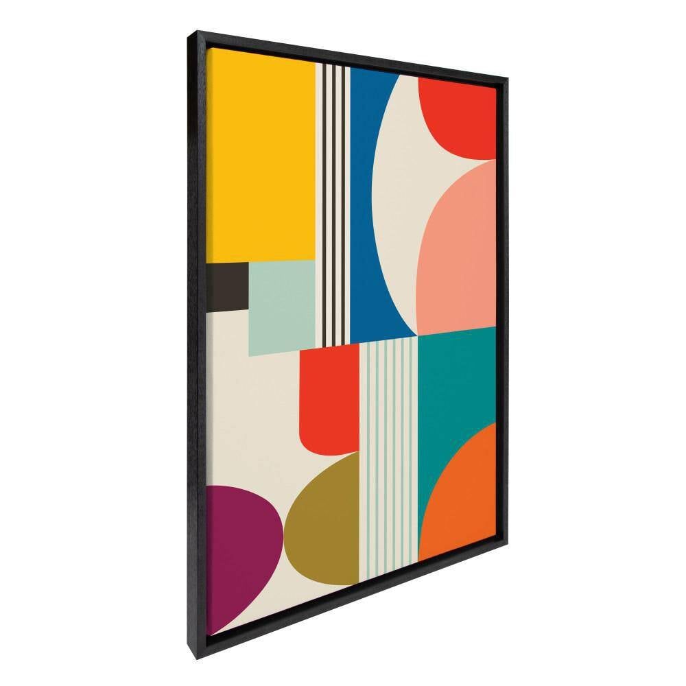 Sylvie "Mid Century Modern Pattern" by Rachel Lee of My Dream Wall Black Framed Art Print 23 In. X 33 In.