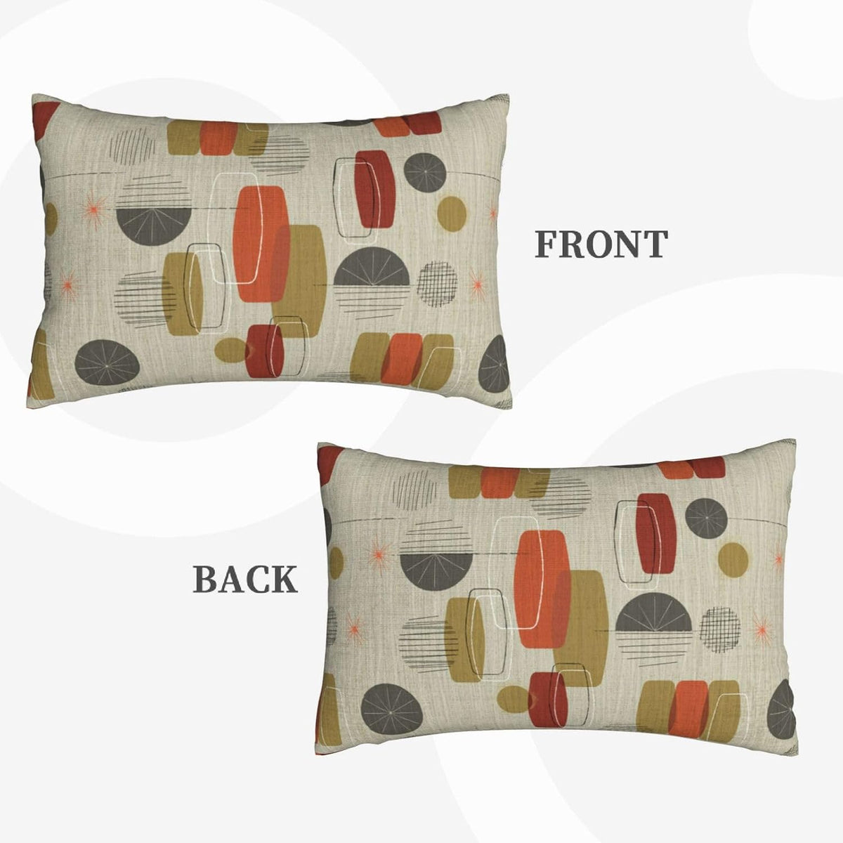Mid Century Modern Decor,Mid Century Modern Throw Pillows,70S Pillow Cover,Lumbar Pillow Cover 12 * 20 Inches,011
