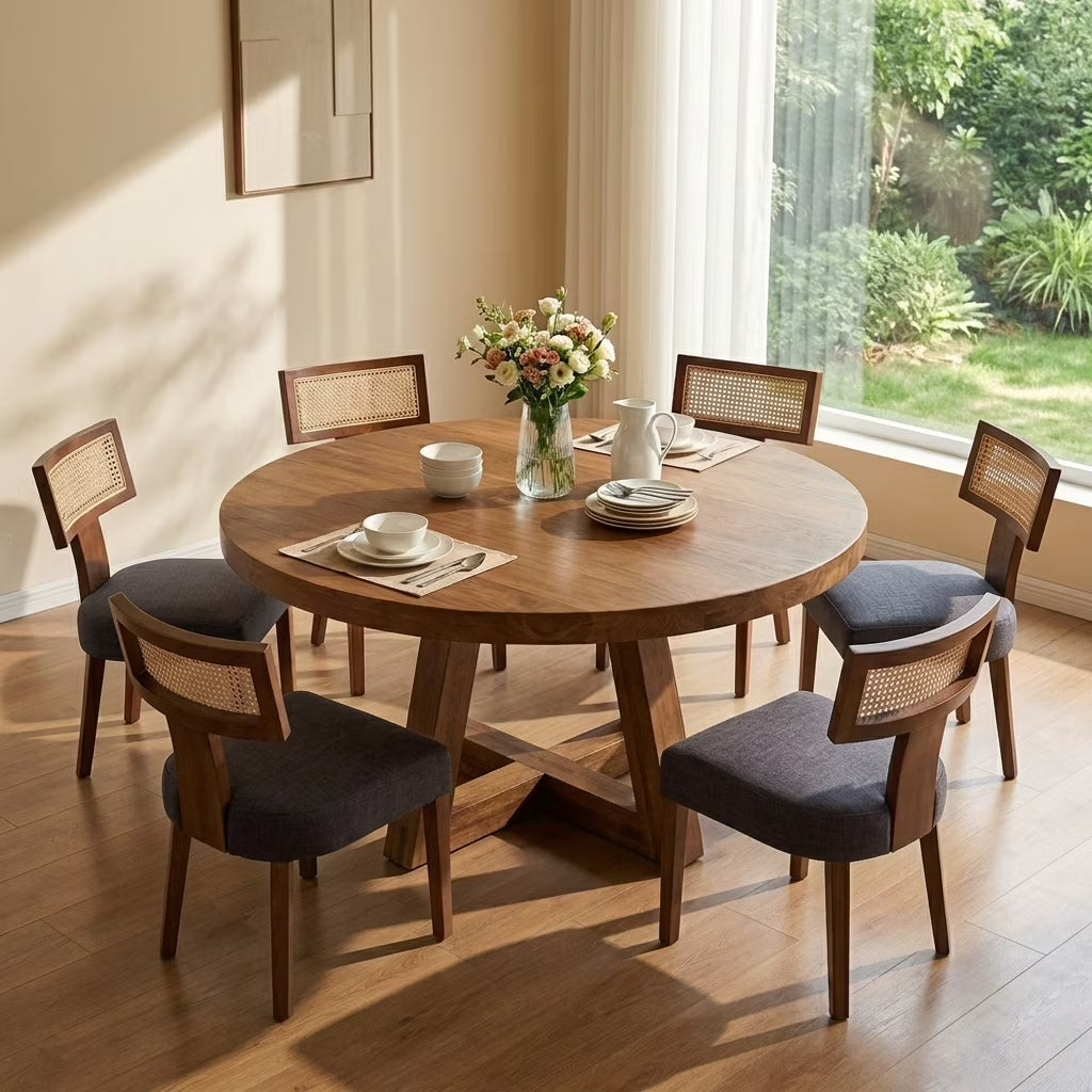 Chic Set of 2 Modern Rattan Backrest Dining Chairs - Perfect for Your Kitchen or Dining Room! 🪑✨ #HomeDecor #MidCenturyStyle