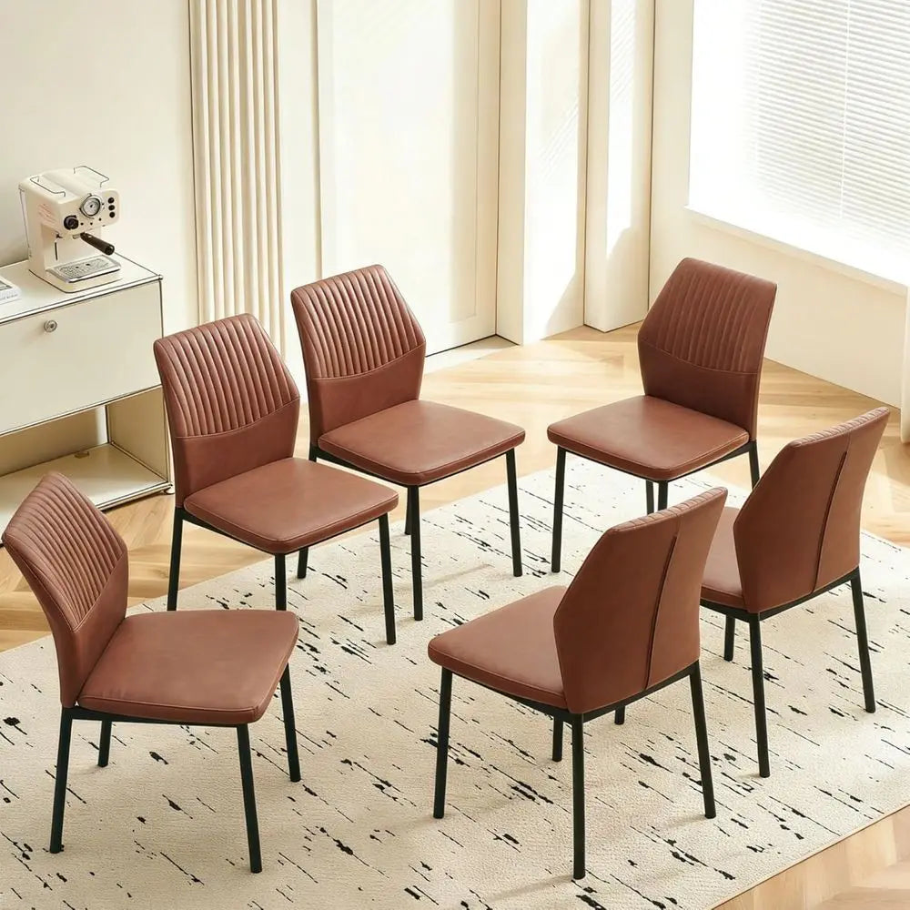 Ellington Collection | Tapered-Leg Curved Walnut Dining Chairs Set - captured in a curated lifestyle vignette in a Mid-Century Modern dining room setting.