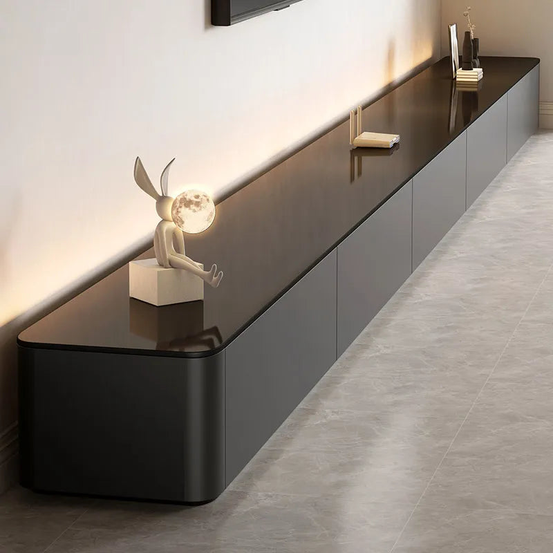 Ellington Collection | Tapered-Leg Steel-Framed Walnut & Steel Console - styled from an alternate angle revealing dimensional depth in a Mid-Century Modern entryway setting.