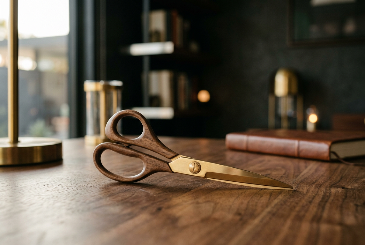 Walnut & Brass Scissors | Artisan Cut