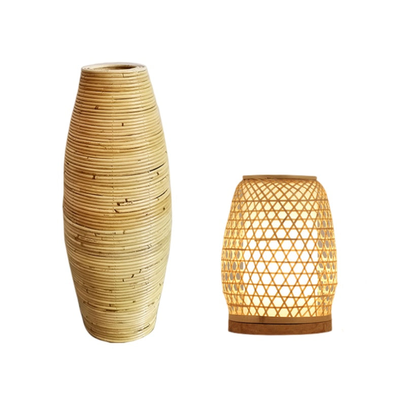 The Fontaine Rattan & Walnut Vase