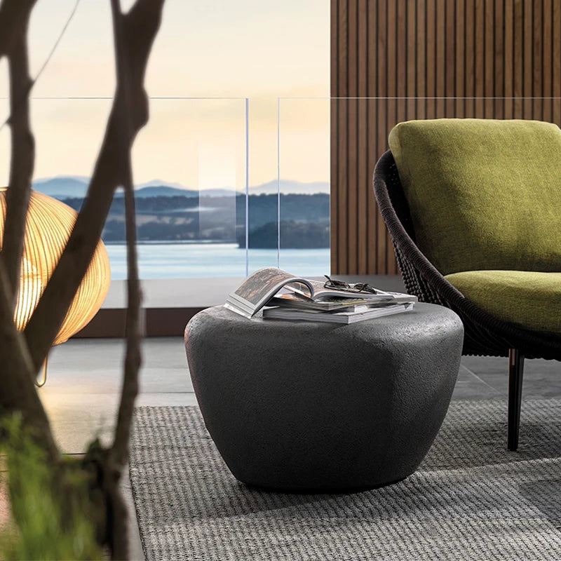 The Fontaine Oval Concrete Coffee Table