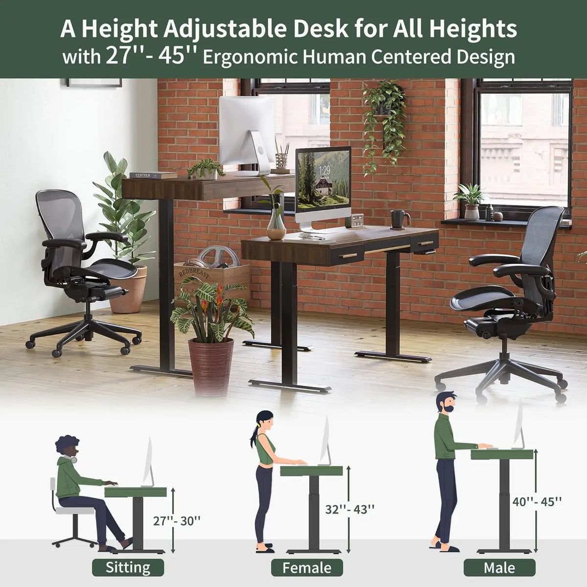 The Astoria Walnut Standing Desk