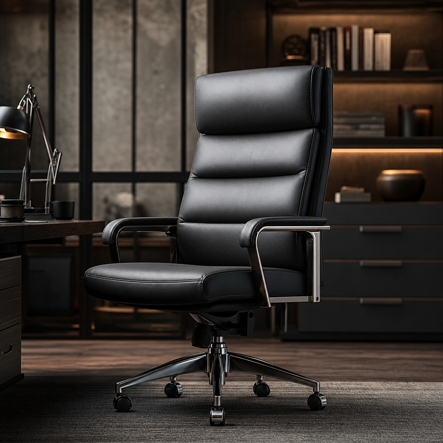 The Belmont Cognac Leather Swivel Chair