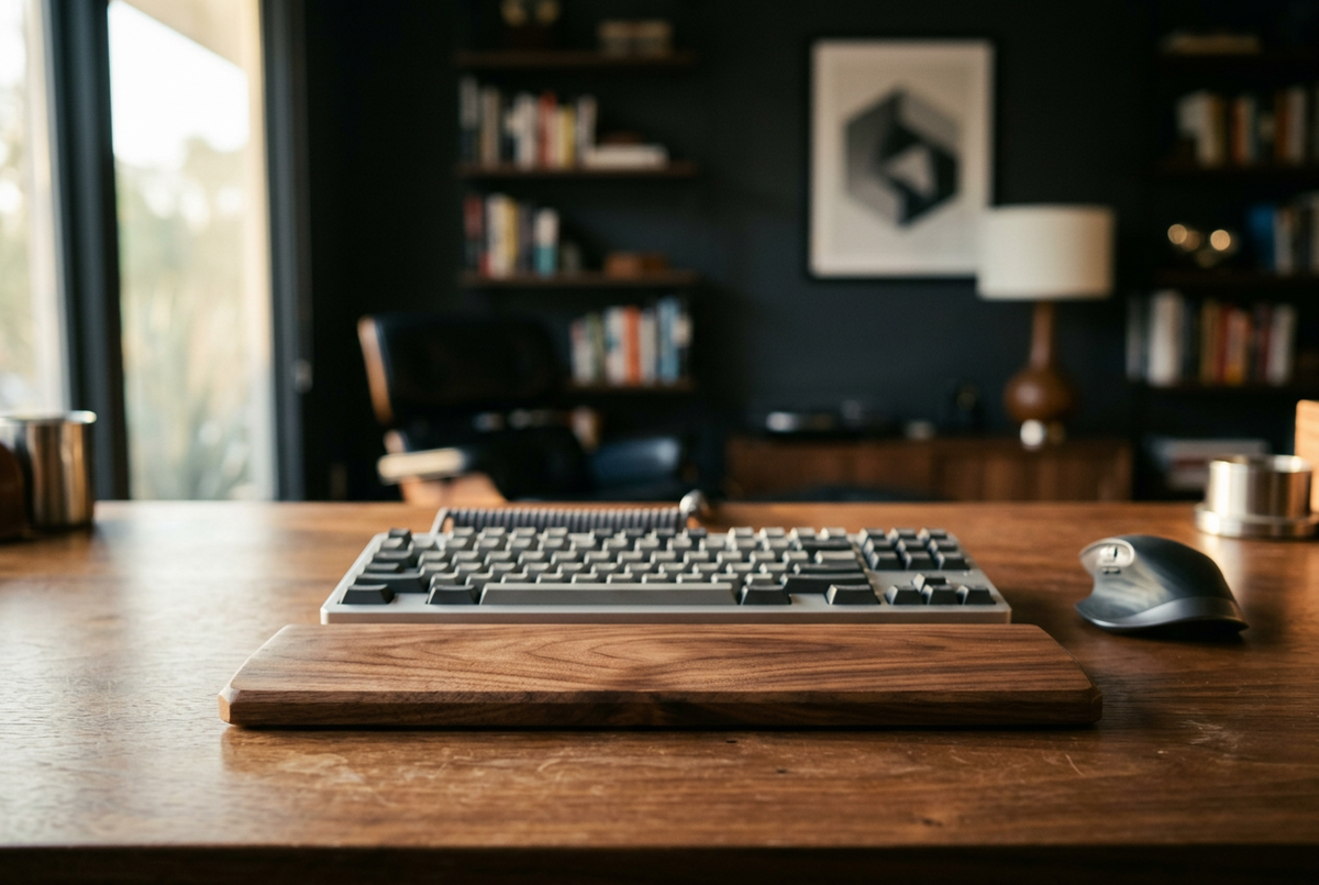 Full-Size Walnut Wrist Rest | Ergonomic Plank