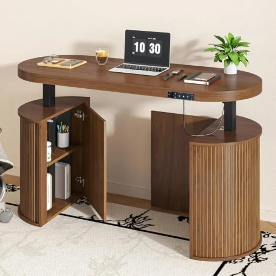 The Astoria Walnut Electric Desk