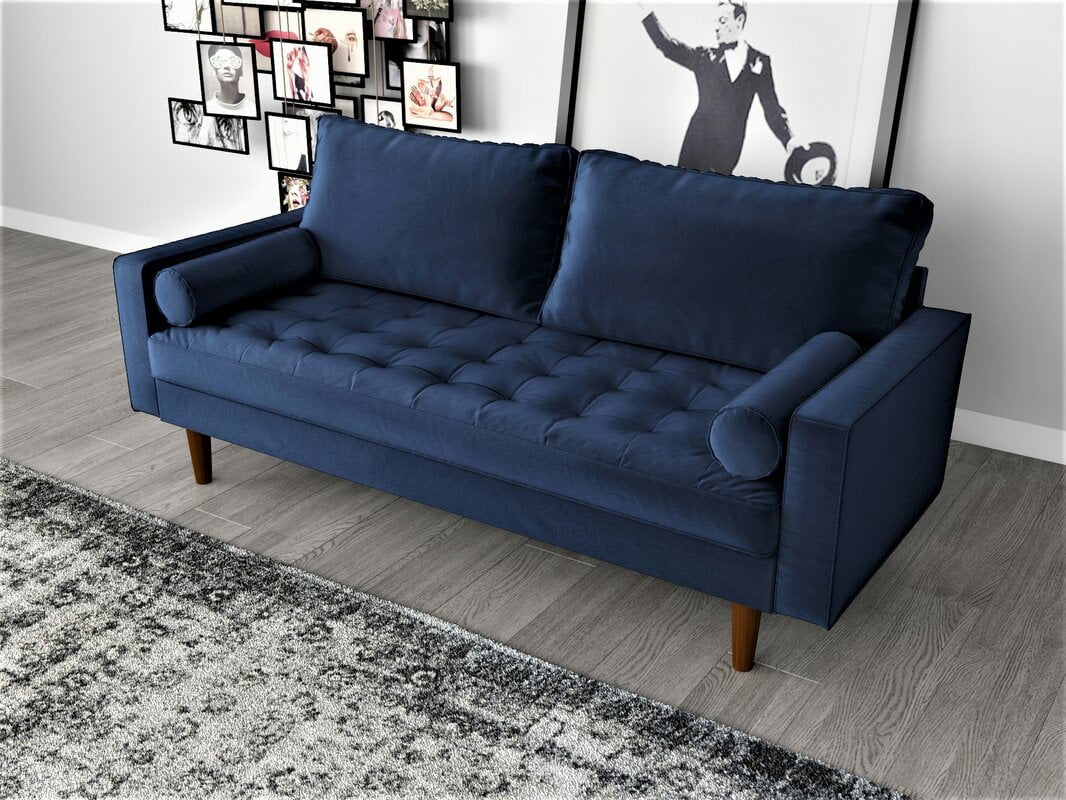 Velvet Back Support Mac Sofa, Space Blue
