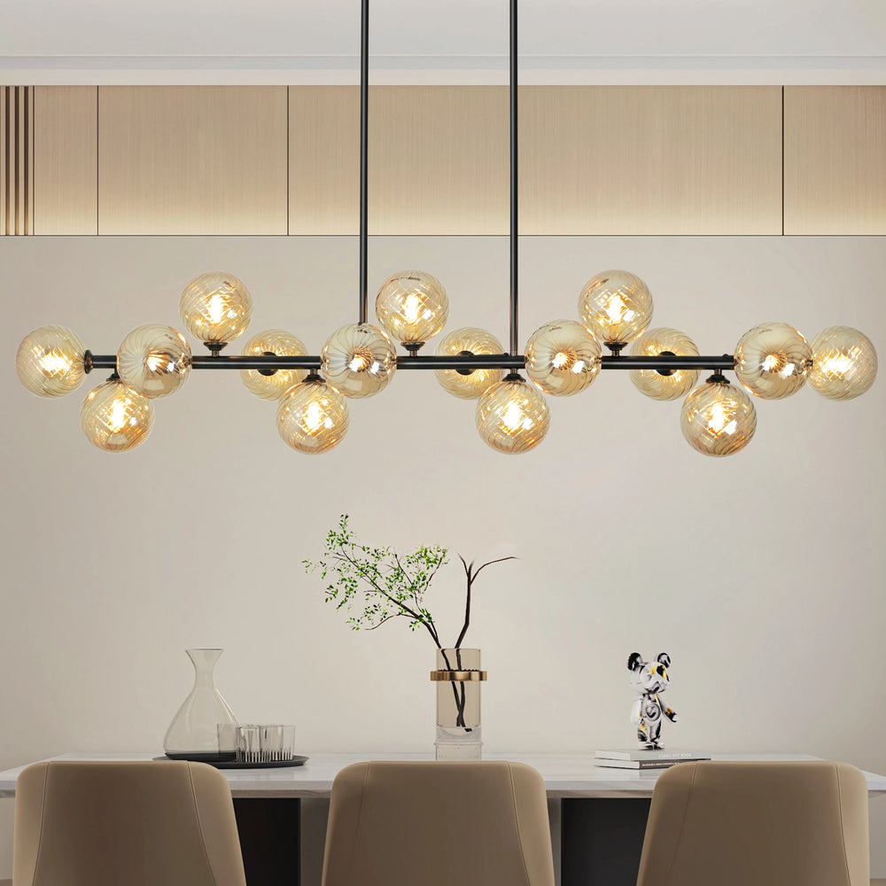 Exquisite 54in Mid Century Modern 16-Light Sputnik Chandelier for Elegant Dining and Kitchen Spaces