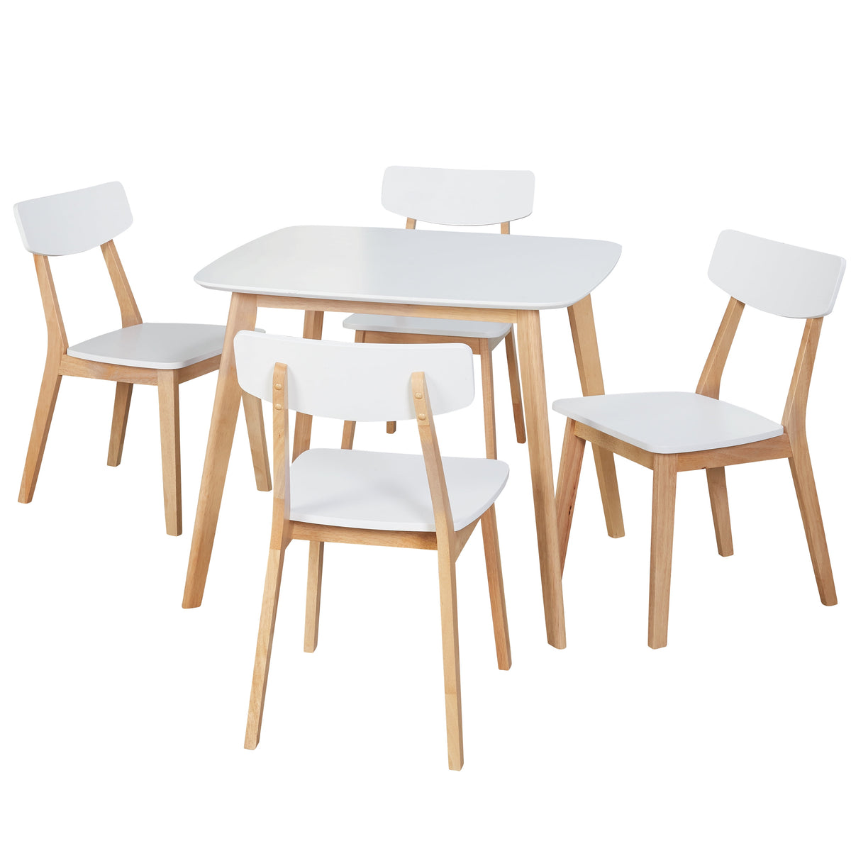 Simple Living Modern Dining Chairs Set of 4 with Angled Legs and Mid-Century Style