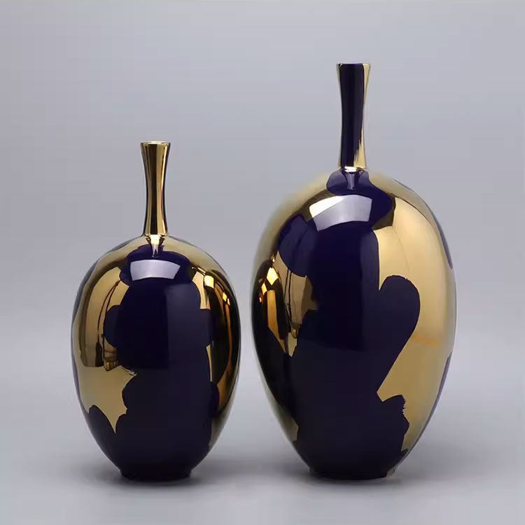 The Fontaine Ceramic & Gold Leaf Vase