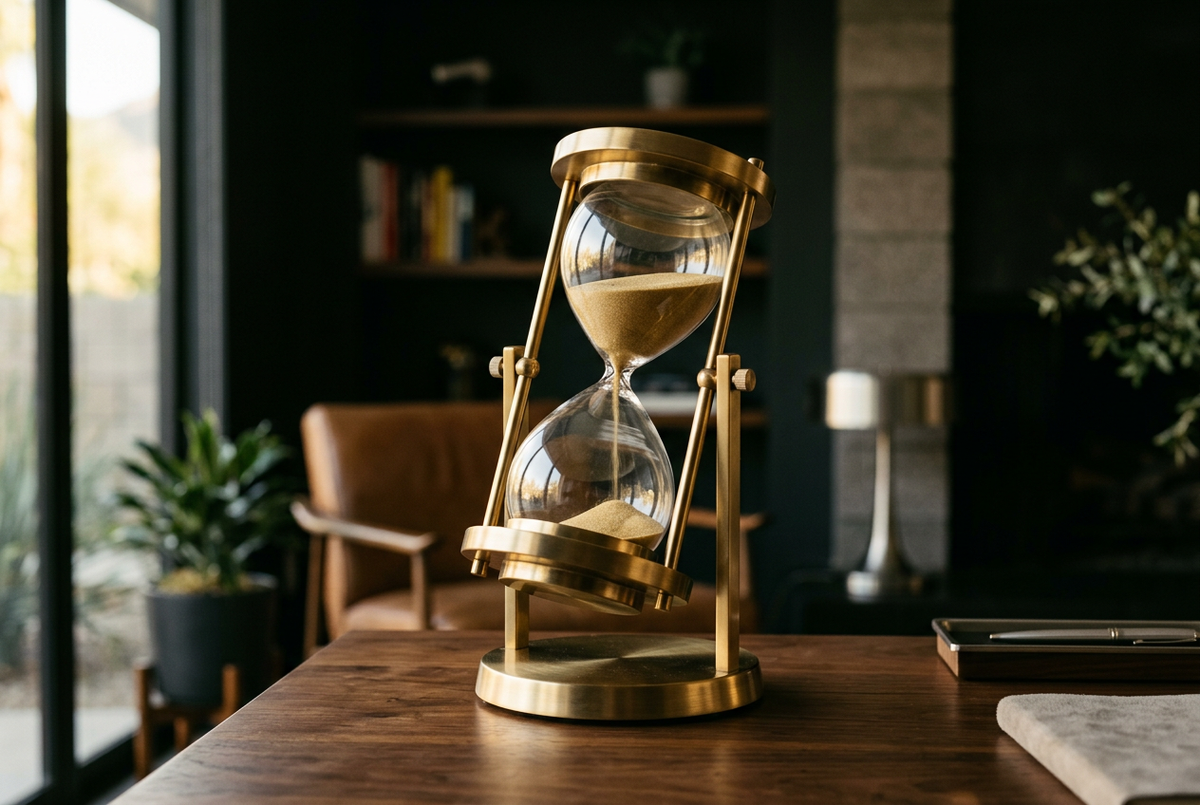 Large Brass Rotating Sand Clock | Hourglass Grand