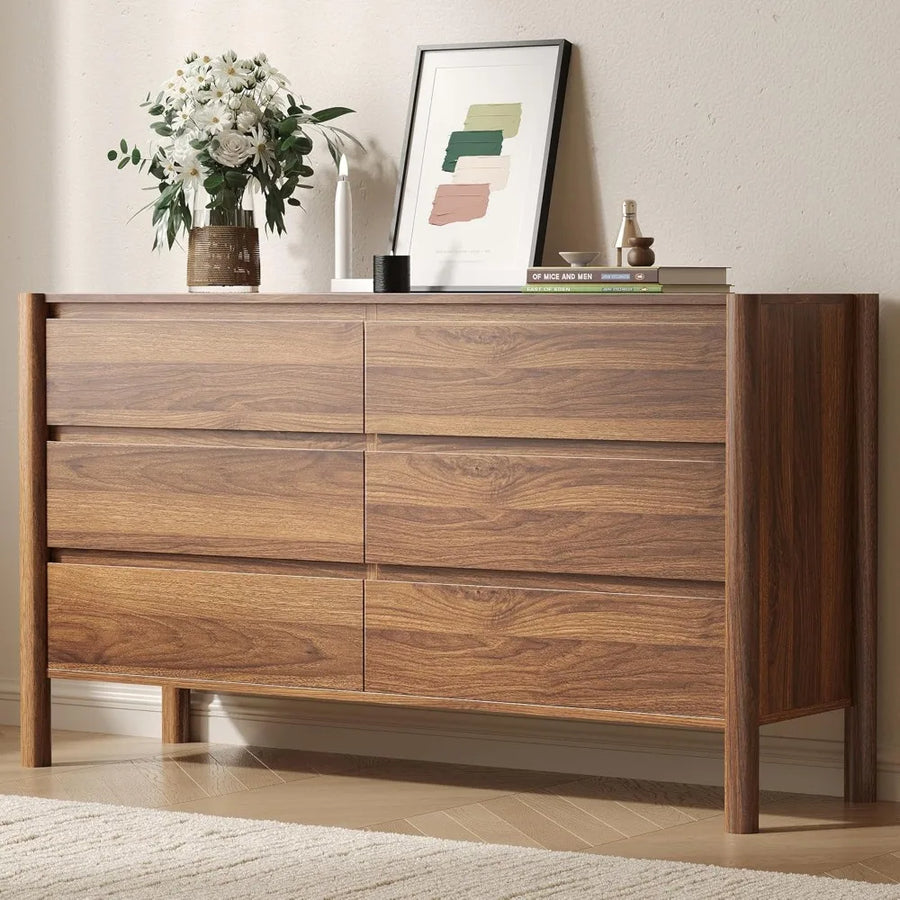 The Belmont Walnut 6-Drawer Dresser