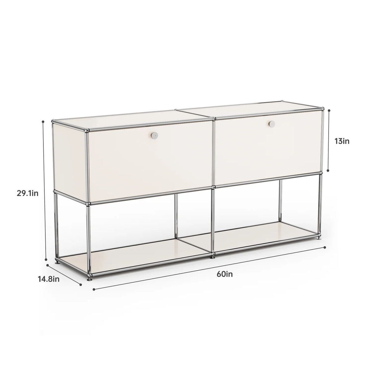 Modern Modular Metal Storage Cabinet Freestanding Sideboard Display Organizer for Living Room Bedroom Entryway Home Furniture