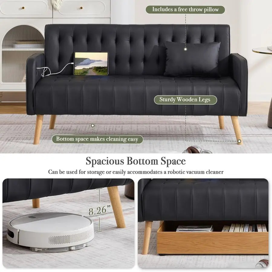 The Astoria Cognac Leather Loveseat & Chair