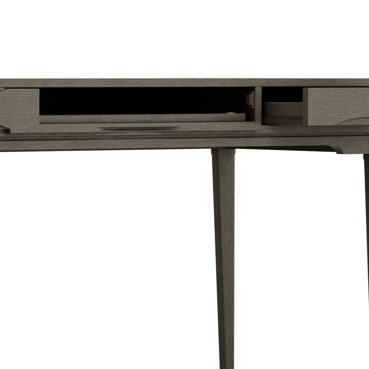Harper 60 Inch Wide Solid Wood Mid Century Modern Desk in Farmhouse Grey