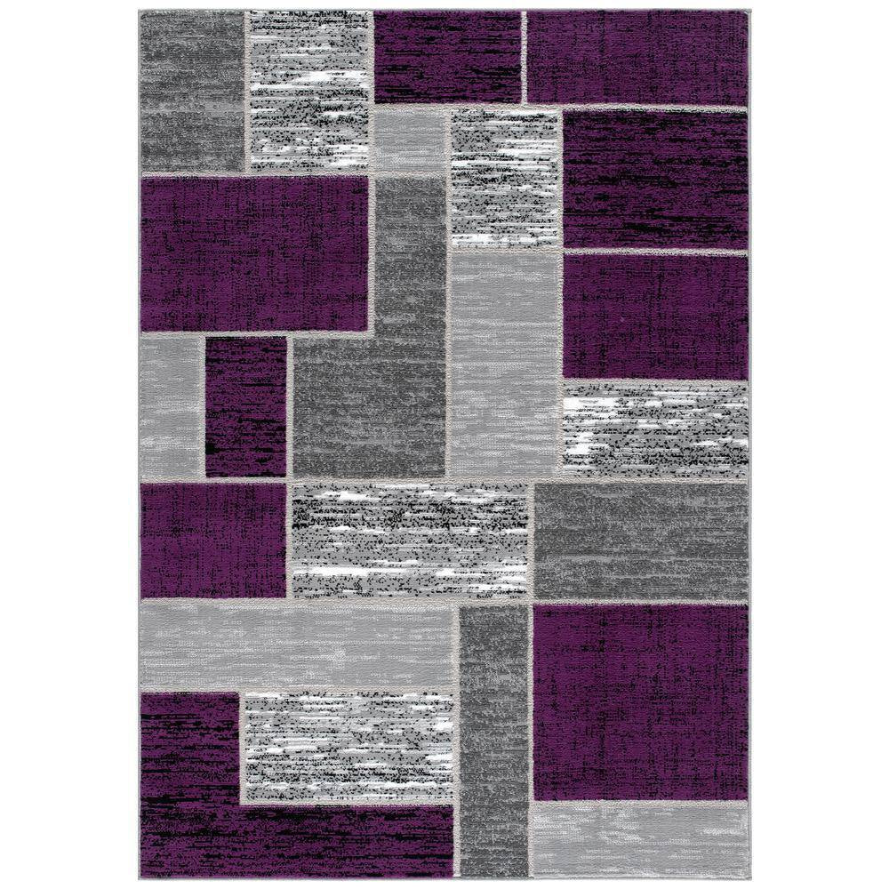 Verena Purple Geometric 2 Ft. X 6 Ft. Runner Rug