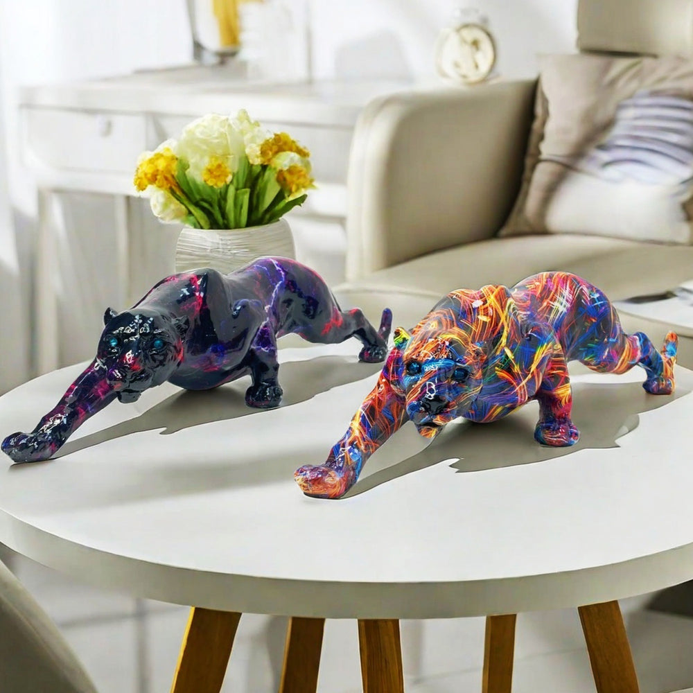 Captivating Modern Leopard Resin Ornament