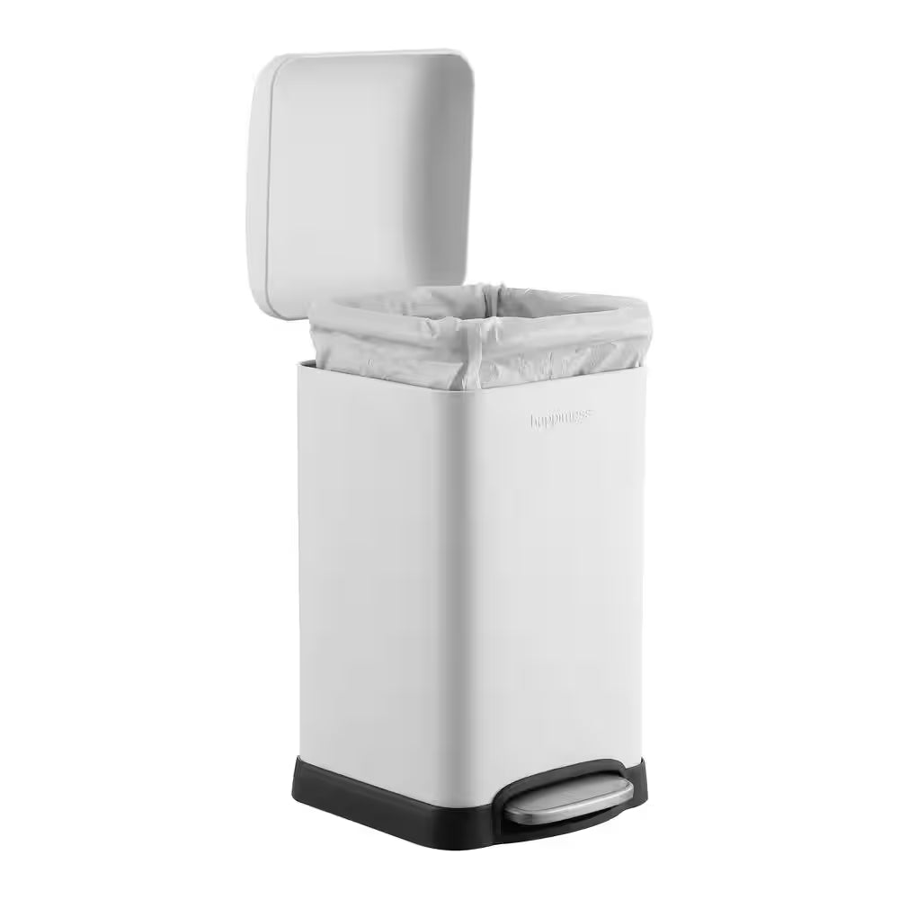 Betty Retro Mini 3.2 Gal. White Step-Open Trash Can