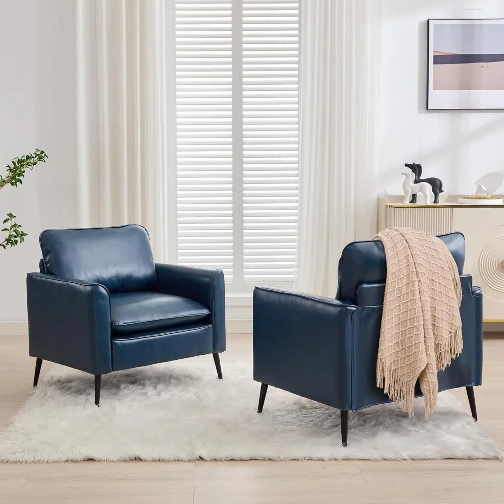 Cordoba Collection | Hairpin-Legged Marble-Topped Azure Accent Chair Duo - highlighting material texture and craftsmanship detail in a Mid-Century Modern living room setting.