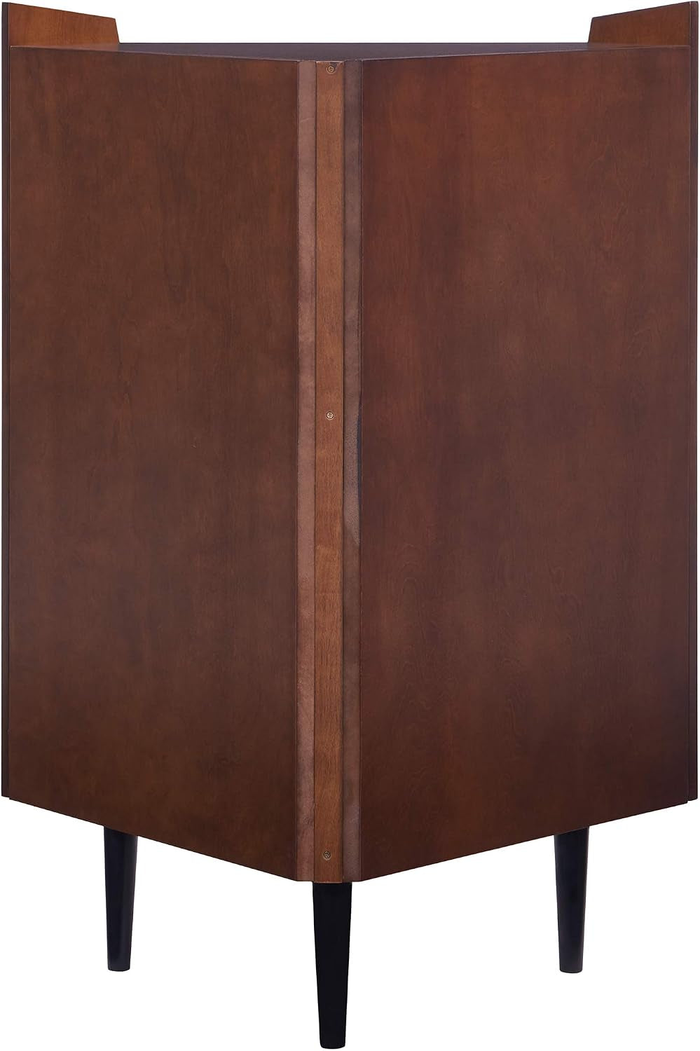 Larson Corner Storage Bar Cabinet, Brown.