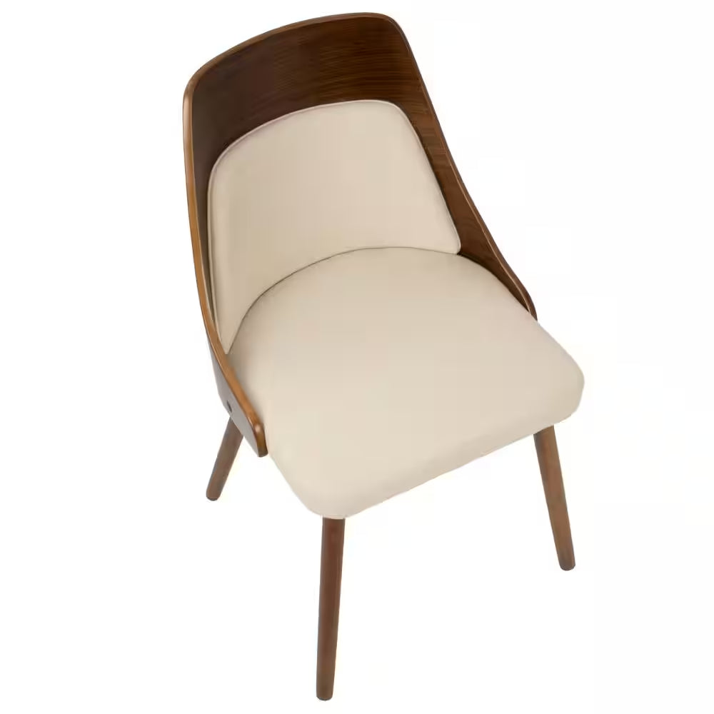 Elevate Your Dining Space with the Anabelle Mid-Century Walnut & Cream Chair! 🍽️✨