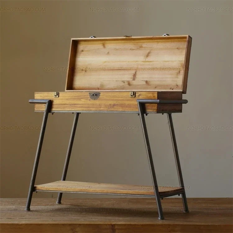 Dresden Collection | Streamlined Walnut Console - revealing tonal warmth and surface patina under ambient light in a Mid-Century Modern entryway setting.